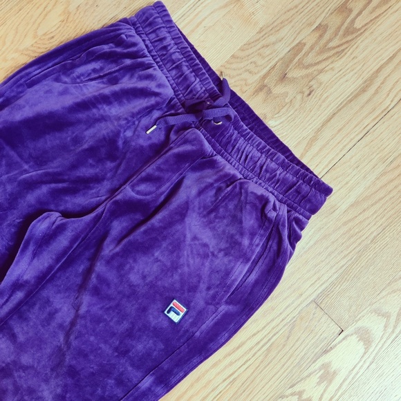 Fila Men's Velour Sweatsuit Tracksuit Purple Velvet Set Size 2XL NWT - Picture 12 of 12